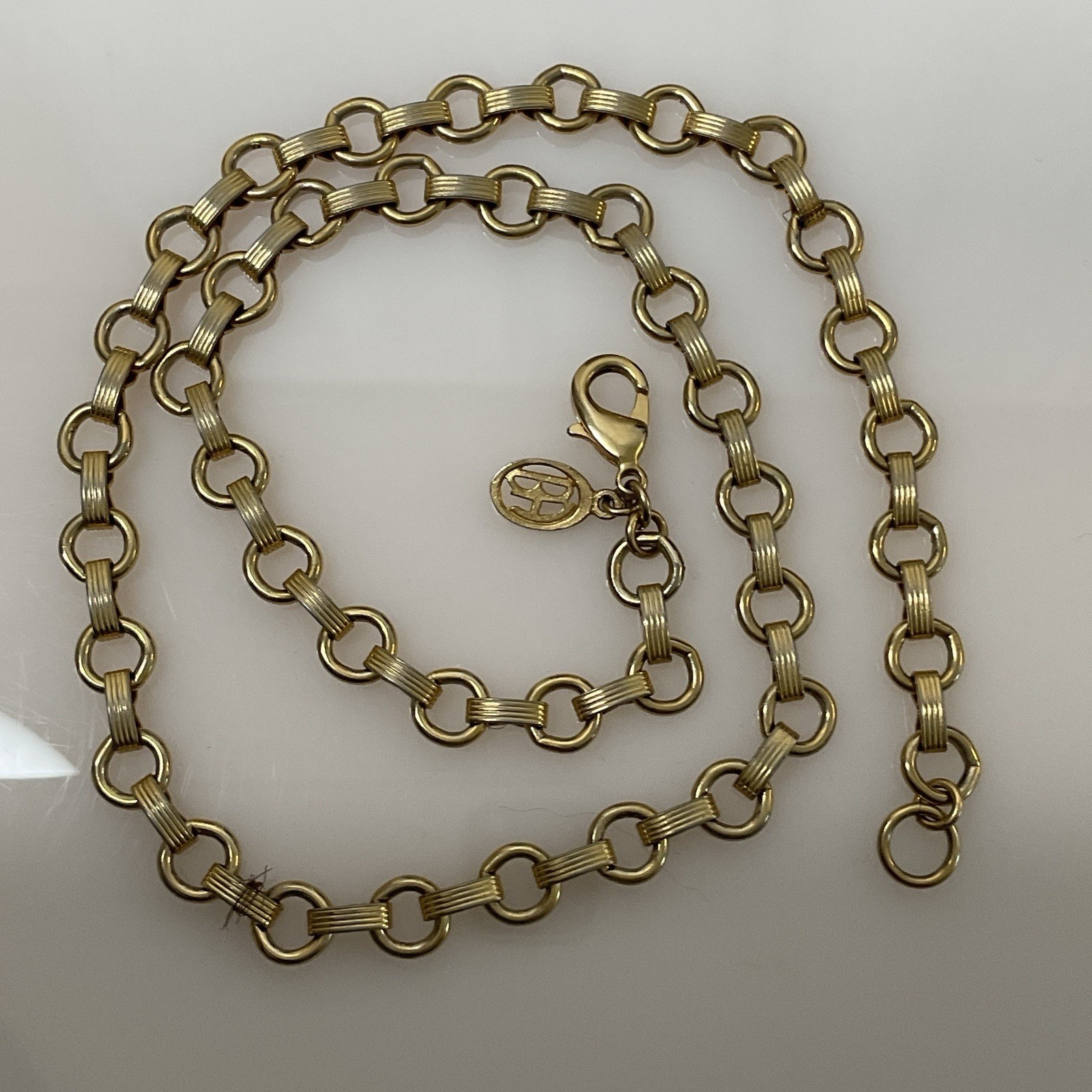 Ben-Amun Gold Plated Chain Necklace Round Link Designer Statement 18